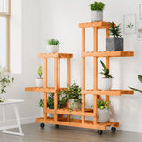 Vidaxx support pour plantes à roulettes 95x25x101 cm en bois de pin massif