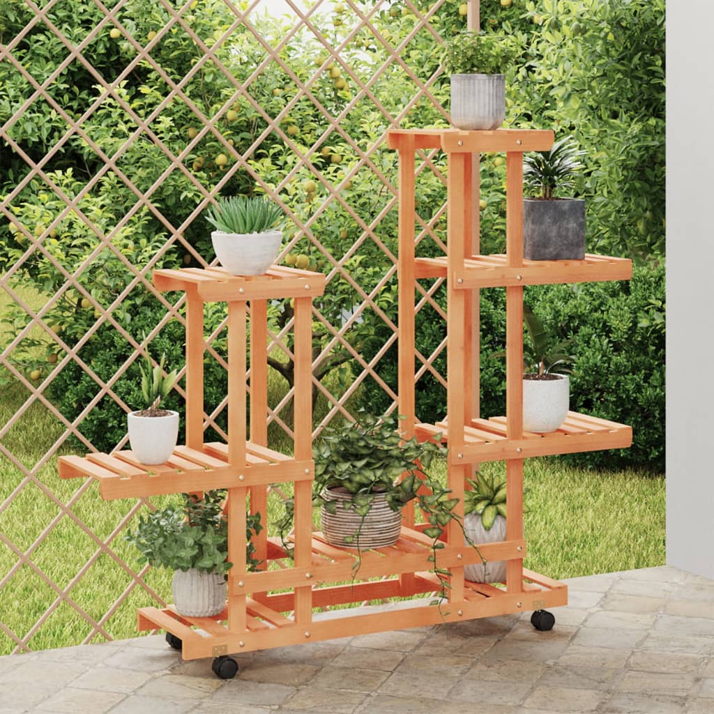 Vidaxx support pour plantes à roulettes 95x25x101 cm en bois de pin massif
