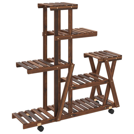 Vidaxx support pour plantes à roulettes 95x25x101 cm en bois de pin massif