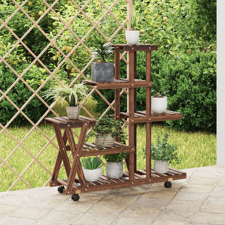 Vidaxx support pour plantes à roulettes 95x25x101 cm en bois de pin massif
