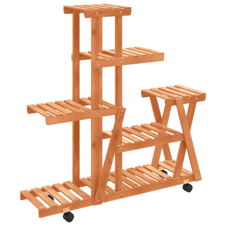 Vidaxx support pour plantes à roulettes 95x25x101 cm en bois de pin massif