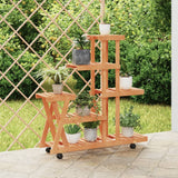 Vidaxx support pour plantes à roulettes 95x25x101 cm en bois de pin massif