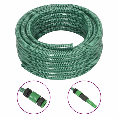 Vidaxl tuyau d'arrosage avec kit de raccord 0,5'' 50 m PVC vert