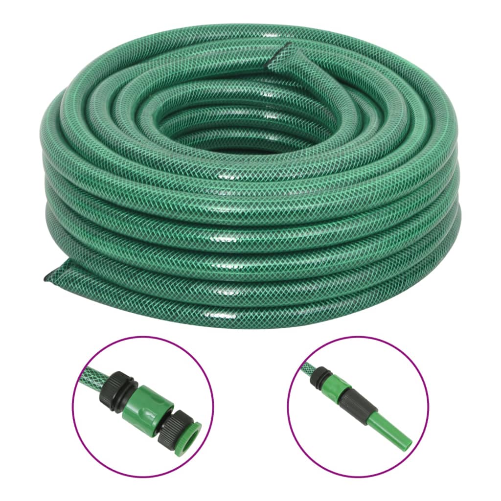 Vidaxl tuyau d'arrosage avec kit de raccord 0,75'' 20 m PVC vert