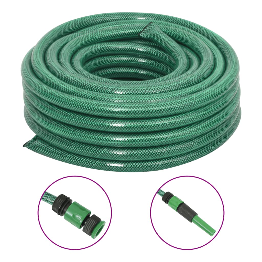 Vidaxl tuyau d'arrosage avec kit de raccord 0,75'' 50 m PVC vert