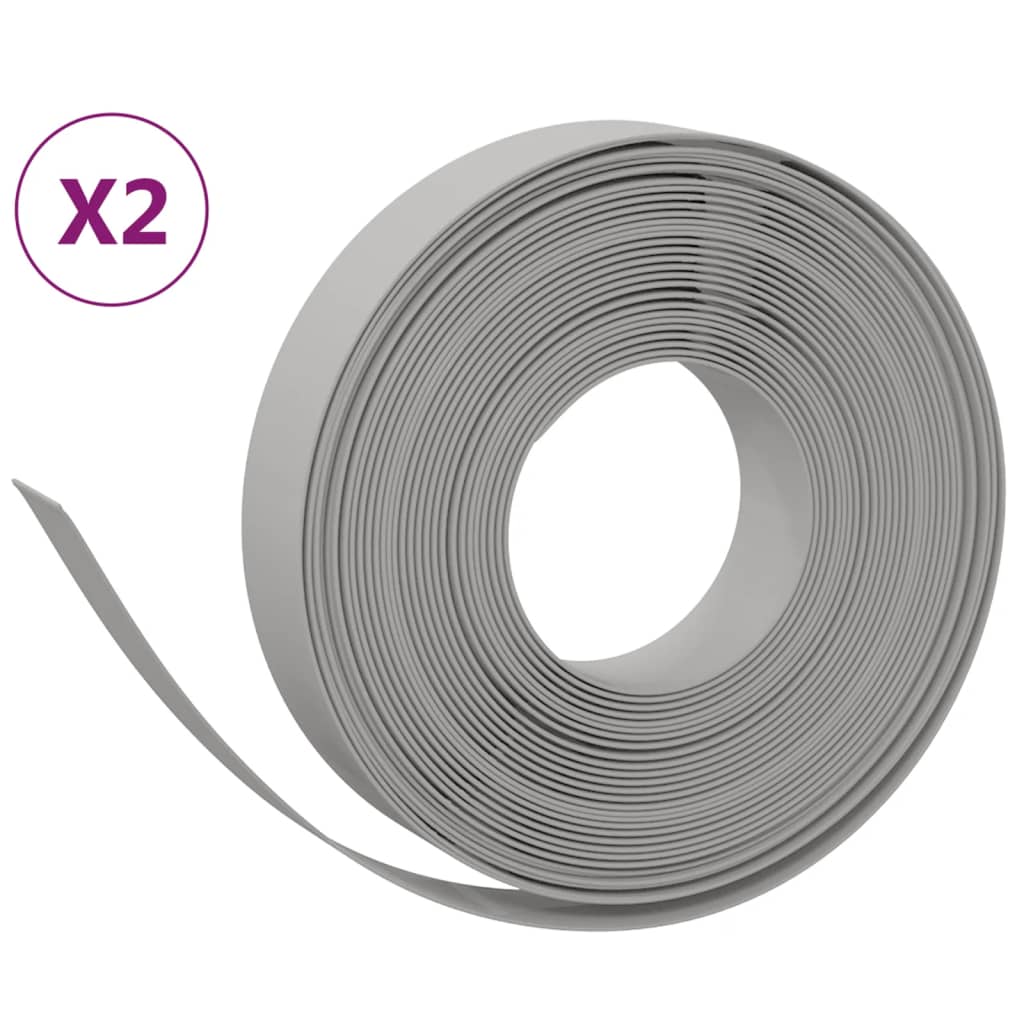VidaXL Bordure de jardin 2 pcs 10 m 10 cm polyéthylène gris