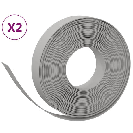 VidaXL Bordure de jardin 2 pcs 10 m 10 cm polyéthylène gris