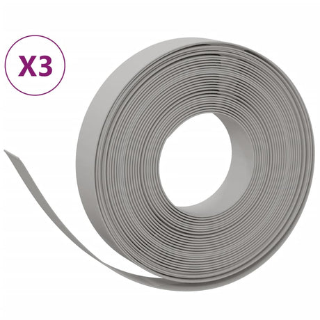VidaXL Bordure de jardin 3 pcs 10 m 10 cm polyéthylène gris