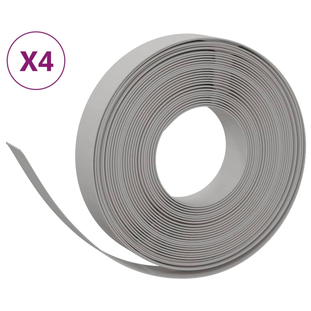 VidaXL Bordure de jardin 4 pcs 10 m 10 cm polyéthylène gris