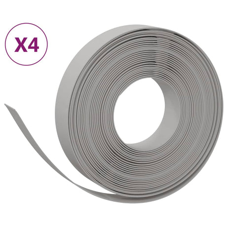 VidaXL Bordure de jardin 4 pcs 10 m 10 cm polyéthylène gris
