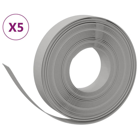 VidaXL Bordure de jardin 5 pcs 10 m 10 cm polyéthylène gris