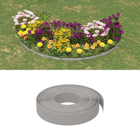 VidaXL Bordure de jardin 5 pcs 10 m 10 cm polyéthylène gris
