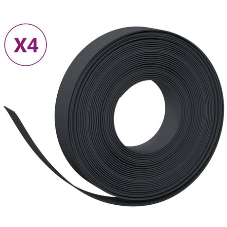 VidaXL Bordure de jardin 4 pcs 10 m 10 cm polyéthylène noir