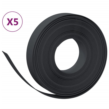 VidaXL Bordure de jardin 5 pcs 10 m 10 cm polyéthylène noir