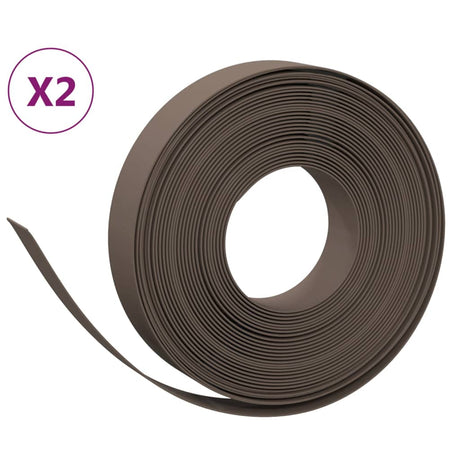 VidaXL Bordure de jardin 2 pcs 10 m 10 cm polyéthylène marron
