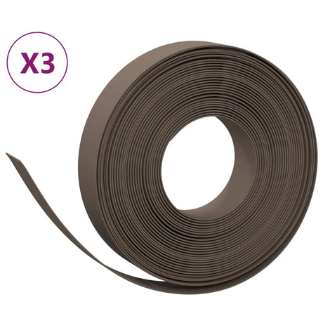 VidaXL Bordure de jardin 3 pcs 10 m 10 cm polyéthylène marron