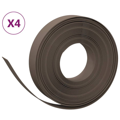 VidaXL Bordure de jardin 4 pcs 10 m 10 cm polyéthylène marron