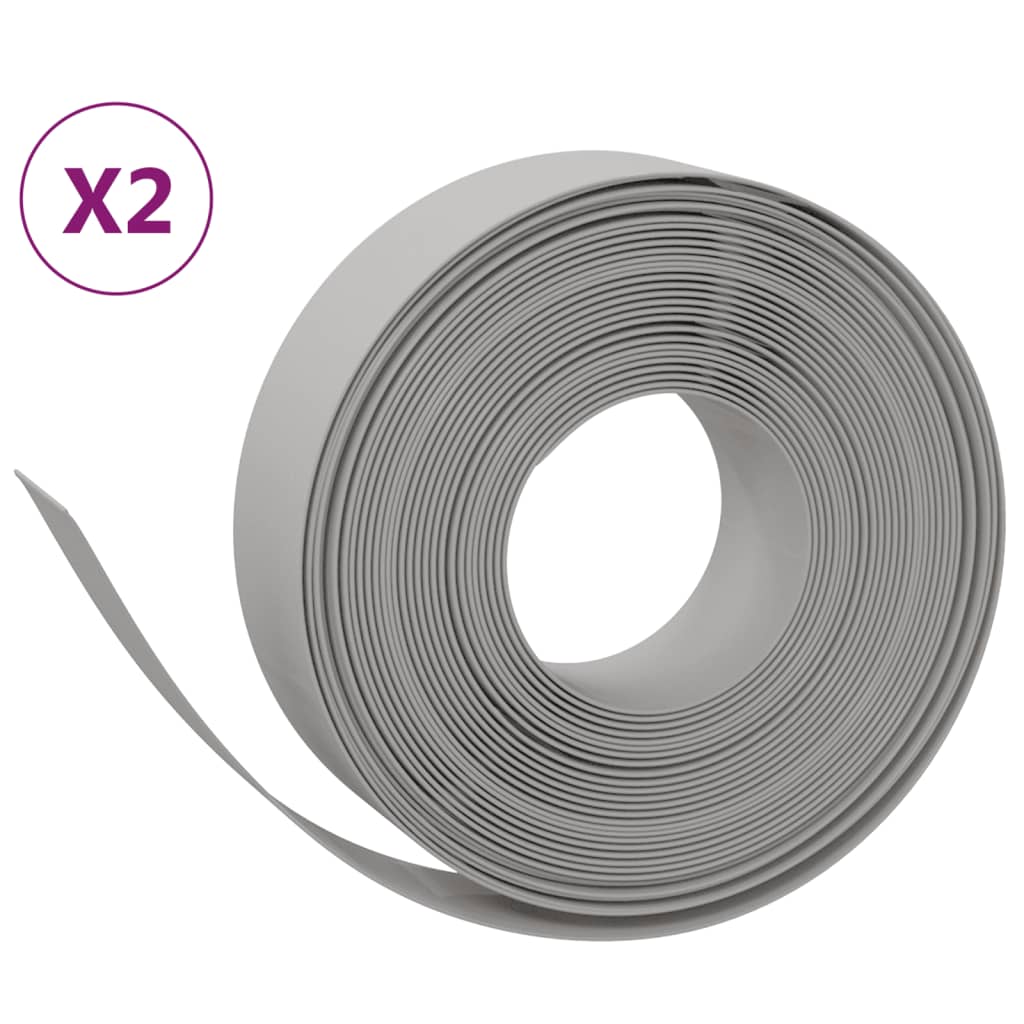 VidaXL Bordure de jardin 2 pcs 10 m 15 cm polyéthylène gris
