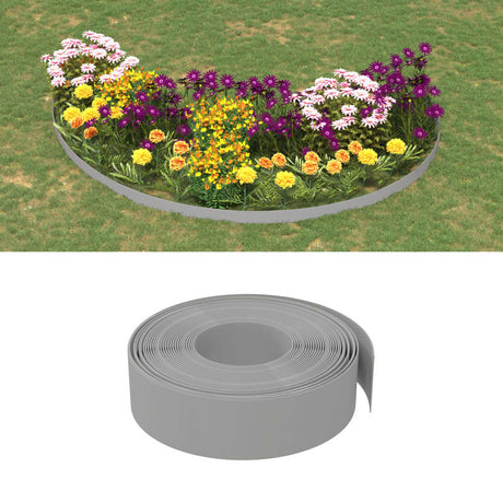 VidaXL Bordure de jardin 2 pcs 10 m 15 cm polyéthylène gris