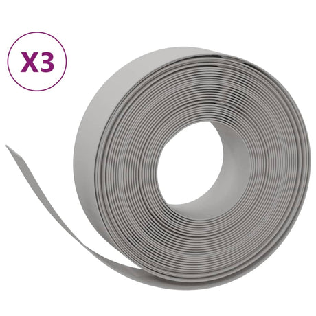 VidaXL Bordure de jardin 3 pcs 10 m 15 cm polyéthylène gris