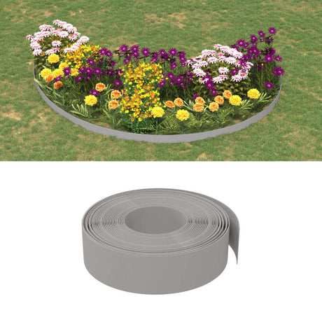VidaXL Bordure de jardin 3 pcs 10 m 15 cm polyéthylène gris