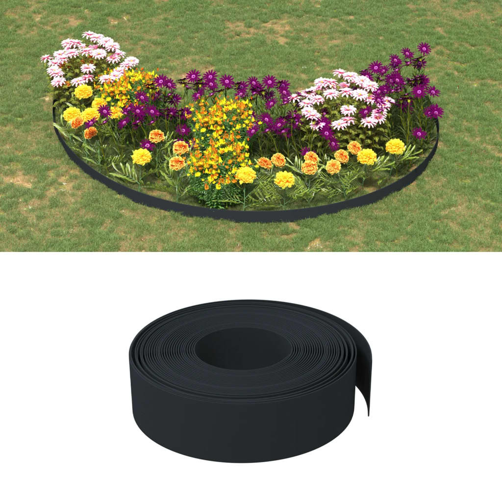 Vidaxl Garden Edges 3 St 10 M 15 cm polyethylen sort