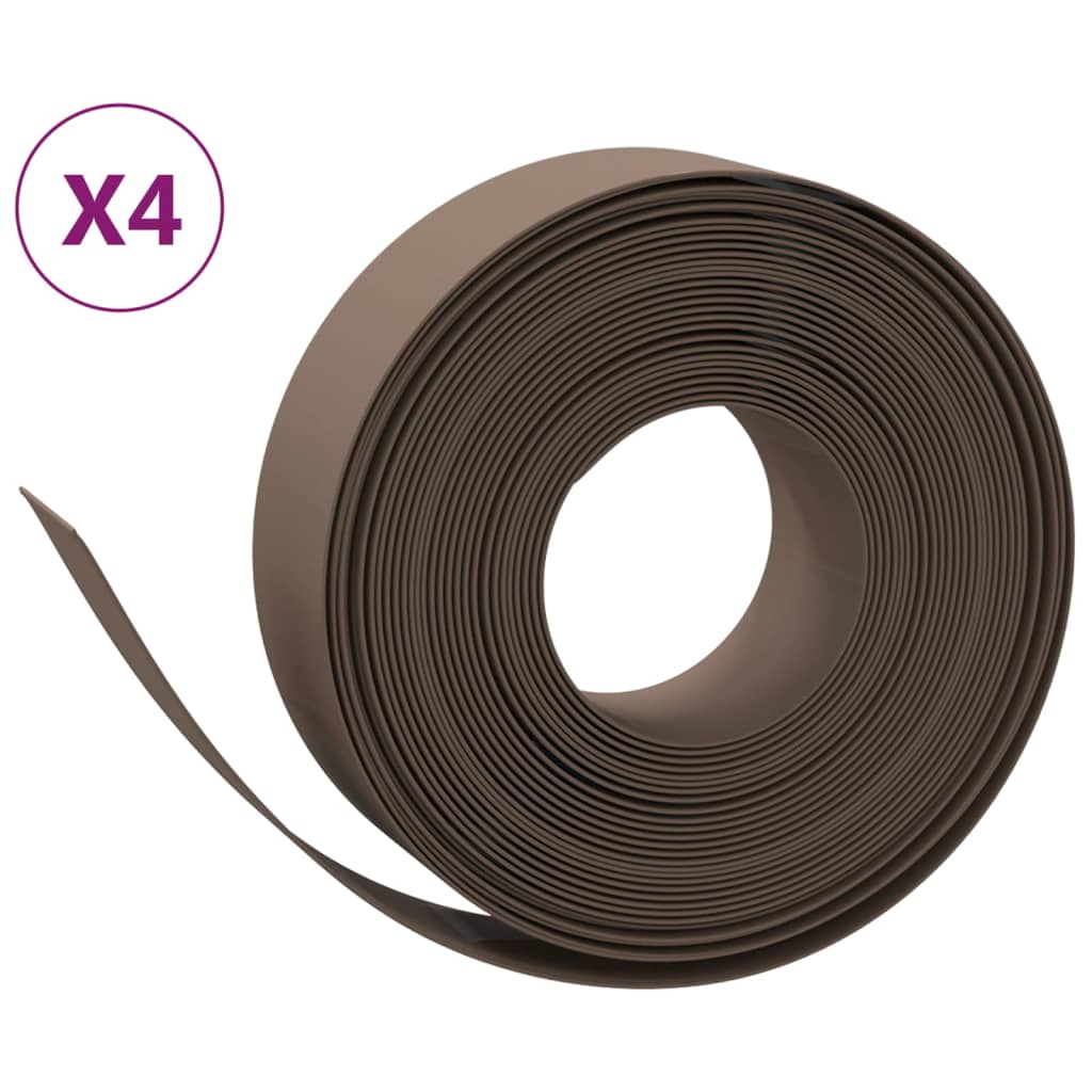 Vidaxl Gartenkanten 4 ST 10 m 15 cm Polyethylenbraun