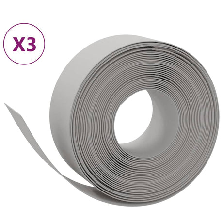 VidaXL Bordure de jardin 3 pcs 10 m 20 cm polyéthylène gris