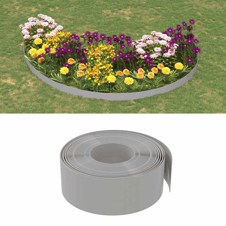 VidaXL Bordure de jardin 4 pcs 10 m 20 cm polyéthylène gris