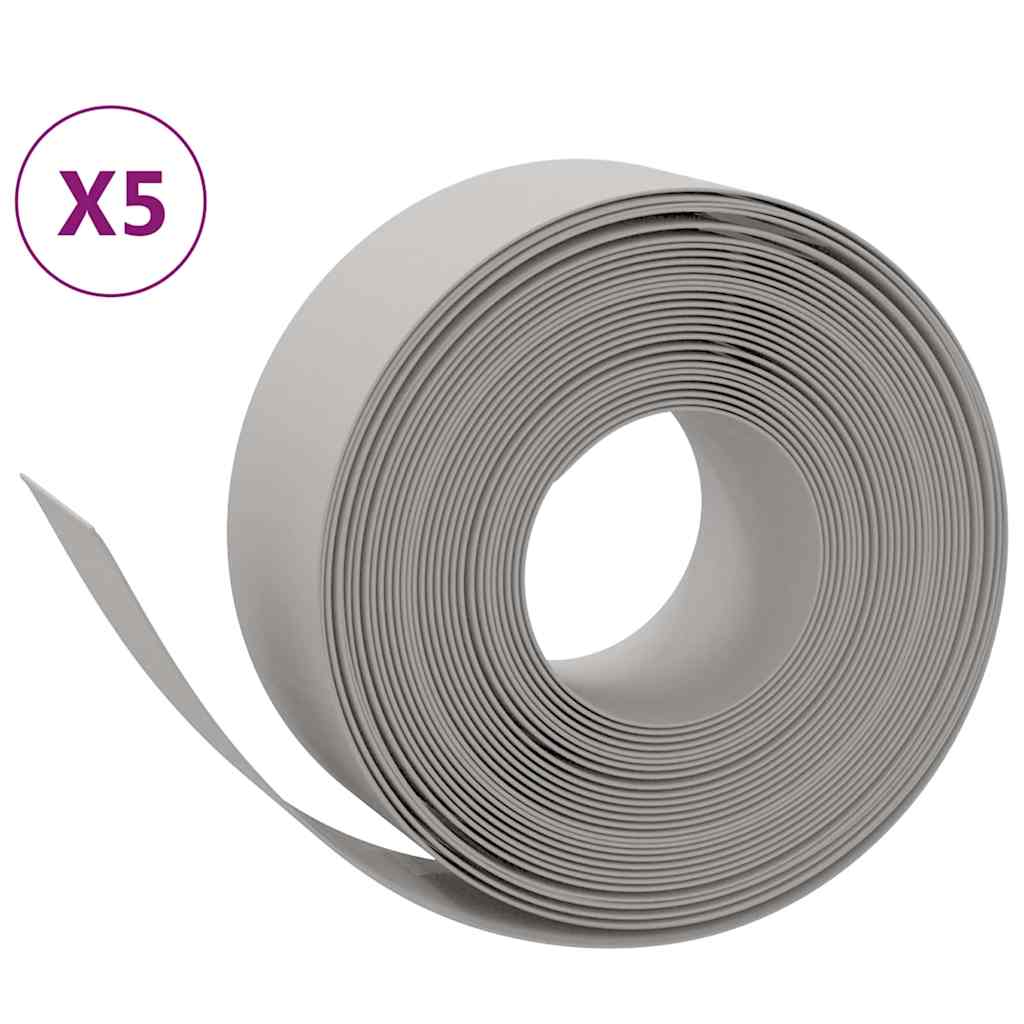 VidaXL Bordure de jardin 5 pcs 10 m 20 cm polyéthylène gris
