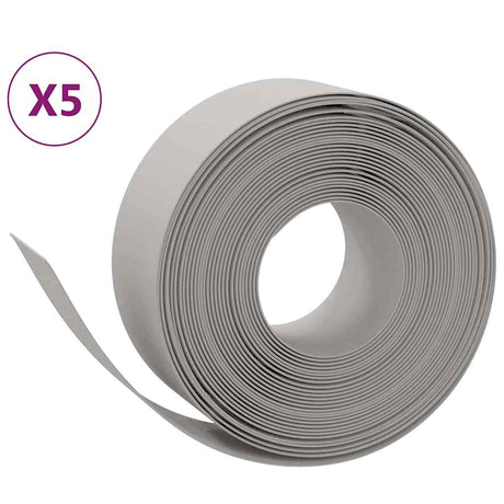 VidaXL Bordure de jardin 5 pcs 10 m 20 cm polyéthylène gris