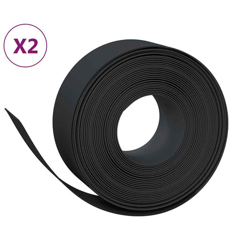 VidaXL Bordure de jardin 2 pcs 10 m 20 cm polyéthylène noir