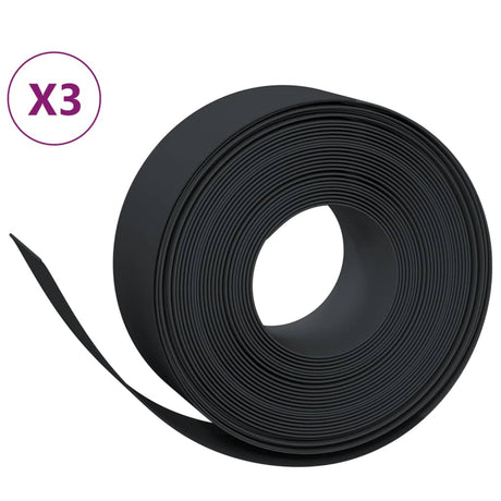 VidaXL Bordure de jardin 3 pcs 10 m 20 cm polyéthylène noir