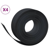 VidaXL Bordure de jardin 4 pcs 10 m 20 cm polyéthylène noir