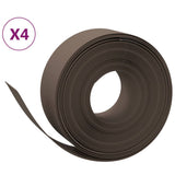 VidaXL Bordure de jardin 4 pcs 10 m 20 cm polyéthylène marron