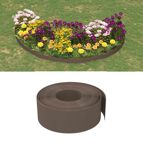 VidaXL Bordure de jardin 4 pcs 10 m 20 cm polyéthylène marron