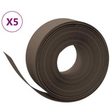 VidaXL Bordure de jardin 5 pcs 10 m 20 cm polyéthylène marron