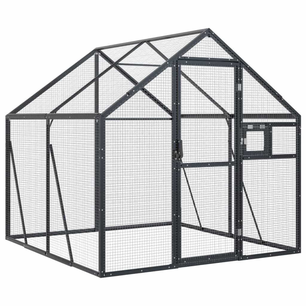 Vidaxl Aviary 1.79x2x1.85 M aluminium Antracitt -farget