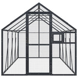 Vidaxl Aviary 1.79x4x1.85 M aluminium Antracitt -farget