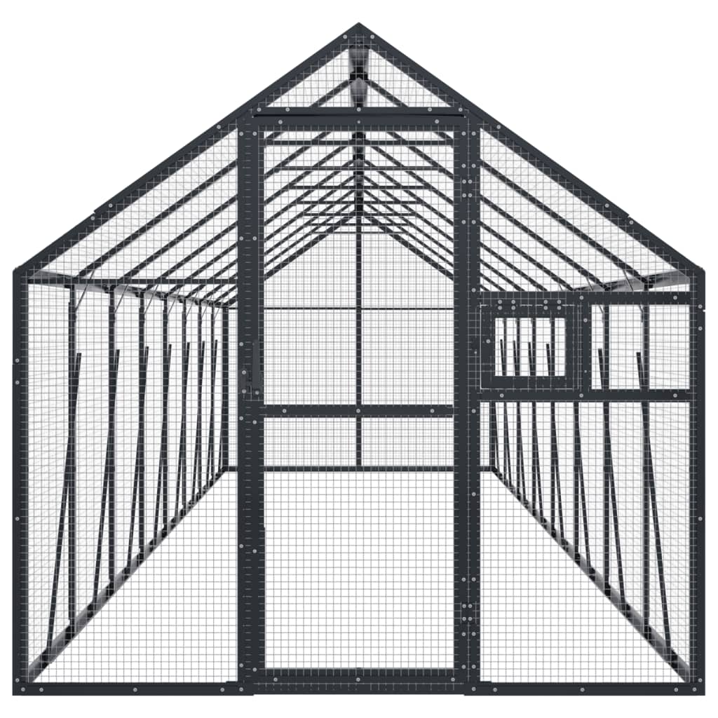 Vidaxl Aviary 1.79x8x1.85 M aluminium Antracitt -farget