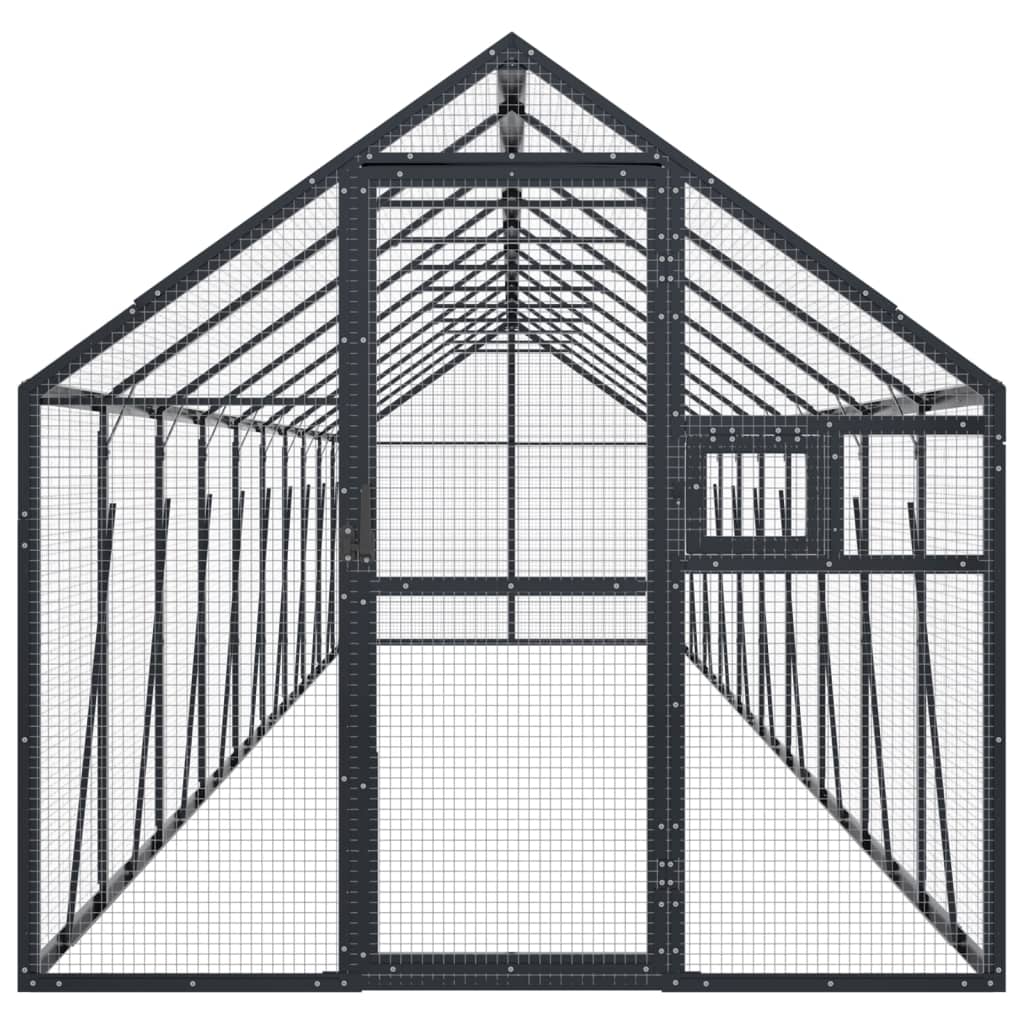 Vidaxl Aviary 1.79x2x1.85 M aluminium Antracitt -farget