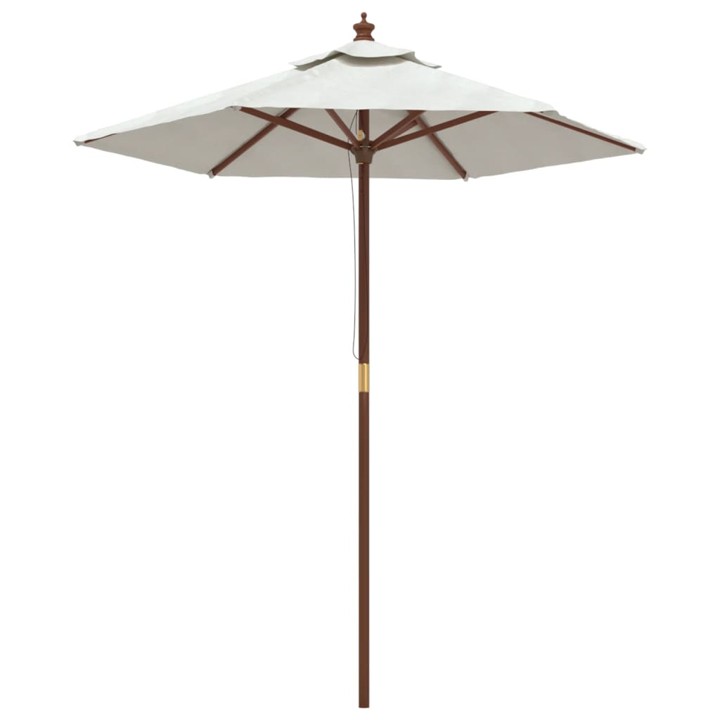 Vidaxl Parasol z lesenim drogom 196x231 cm pesek -obarvan