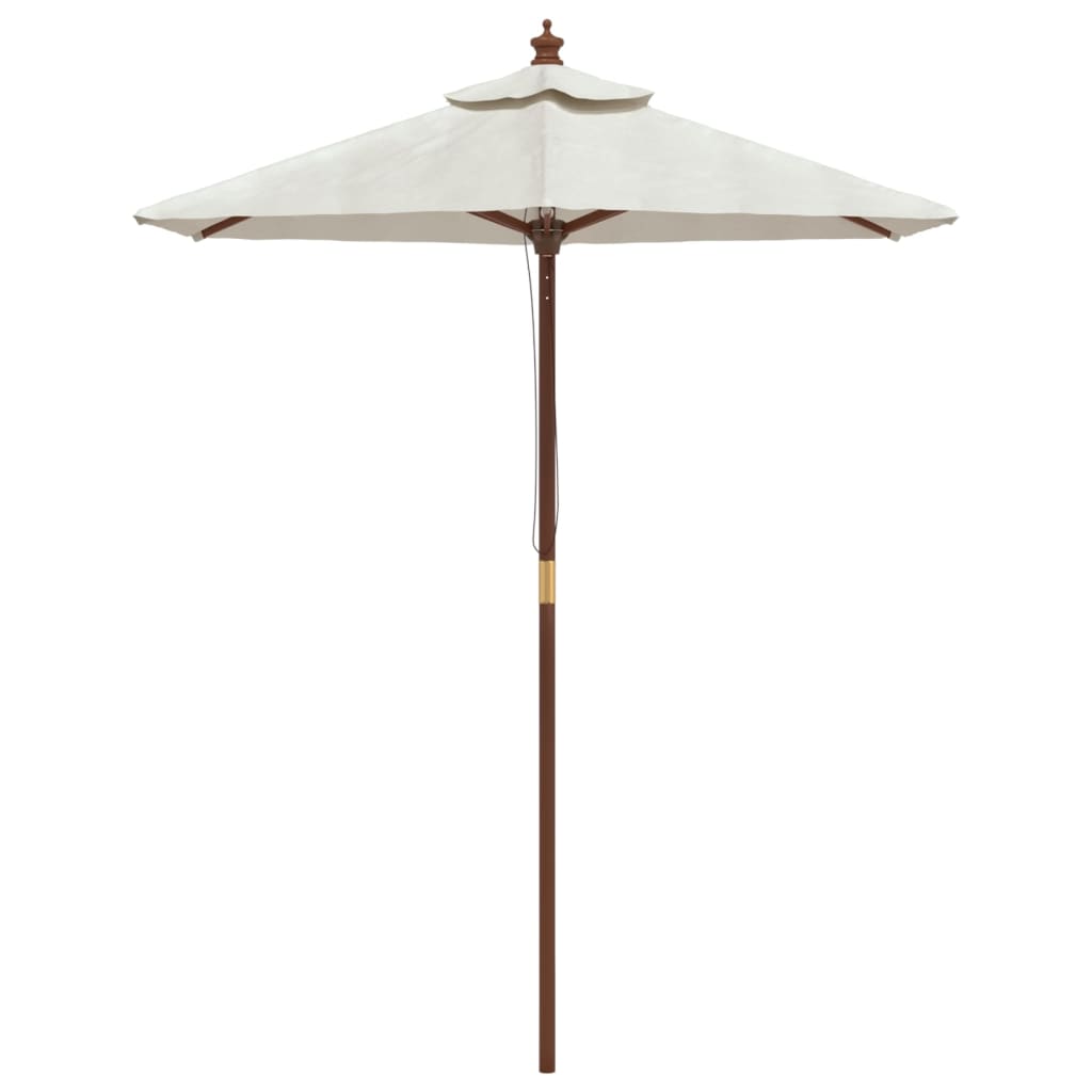 Vidaxl Parasol z lesenim drogom 196x231 cm pesek -obarvan