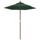 VidaXL Parasol avec poteau en bois 196x231 cm vert