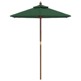 VidaXL Parasol avec poteau en bois 196x231 cm vert