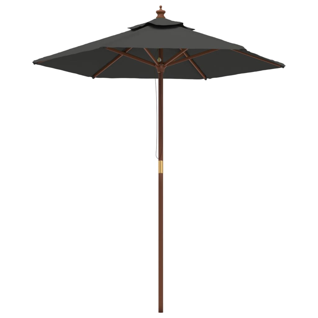 Parasol Vidaxl con poste de madera 196x231 cm antracita