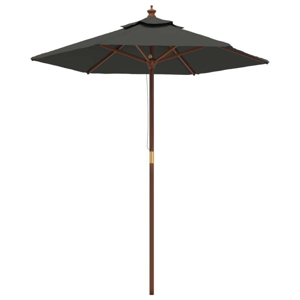 Parasol Vidaxl avec mât en bois 196x231 cm anthracite
