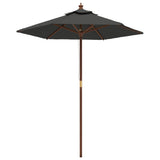 Parasol Vidaxl avec mât en bois 196x231 cm anthracite