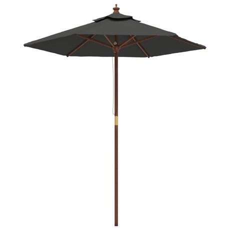 Parasol Vidaxl avec mât en bois 196x231 cm anthracite