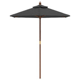 Parasol Vidaxl con poste de madera 196x231 cm antracita